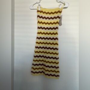 The Wolf Gang Greta Mini Knit Dress - Lemon Stripe size s NWT